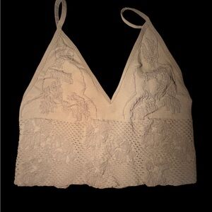 Elegant Lace spandex adjustable Bralette in brown